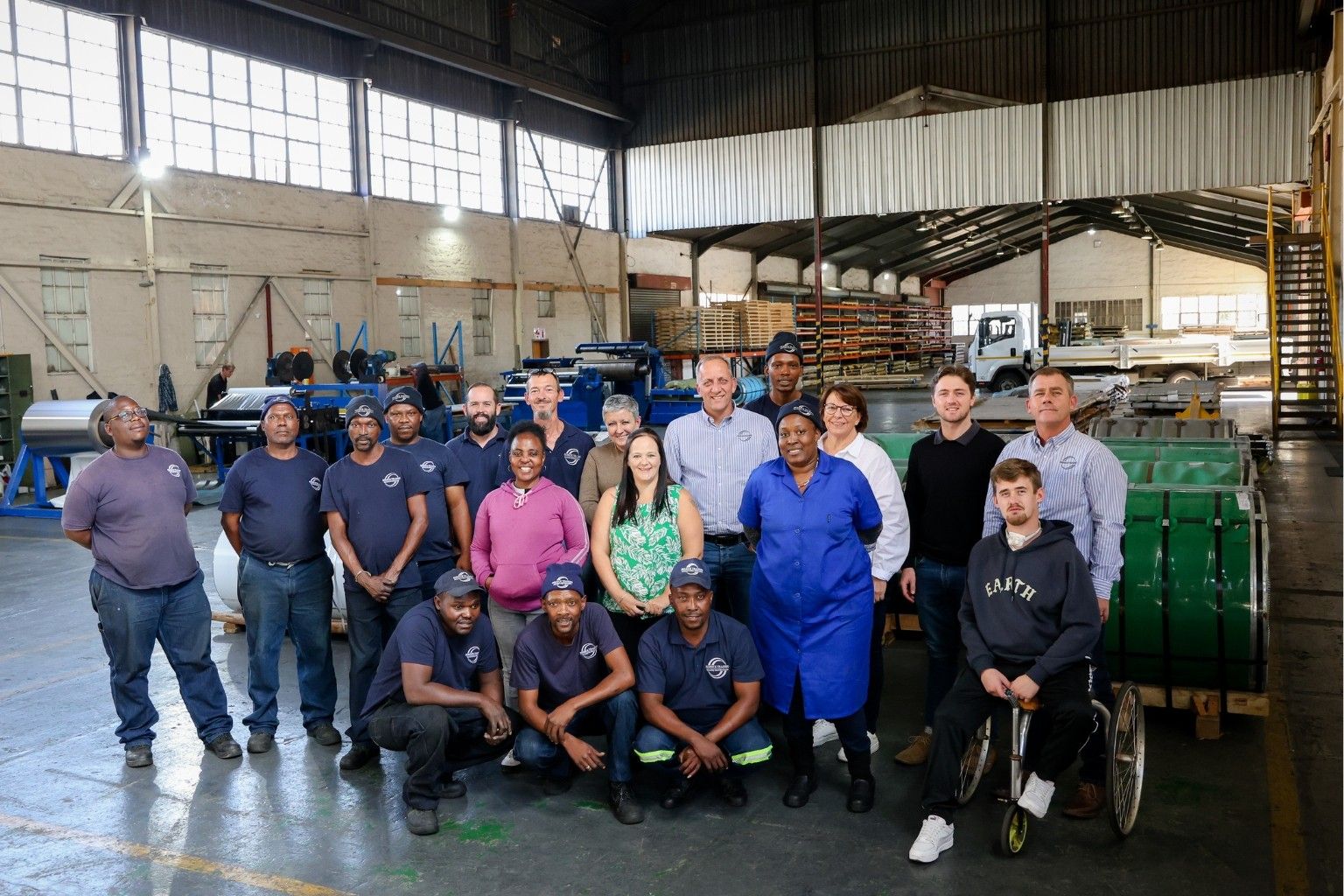 The Berrick Trading team at our stainless steel processing facility